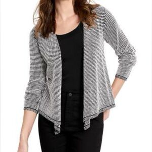 NWT Nic + Zoe Pixel Knit 4 Way Black & White Cardigan Size M